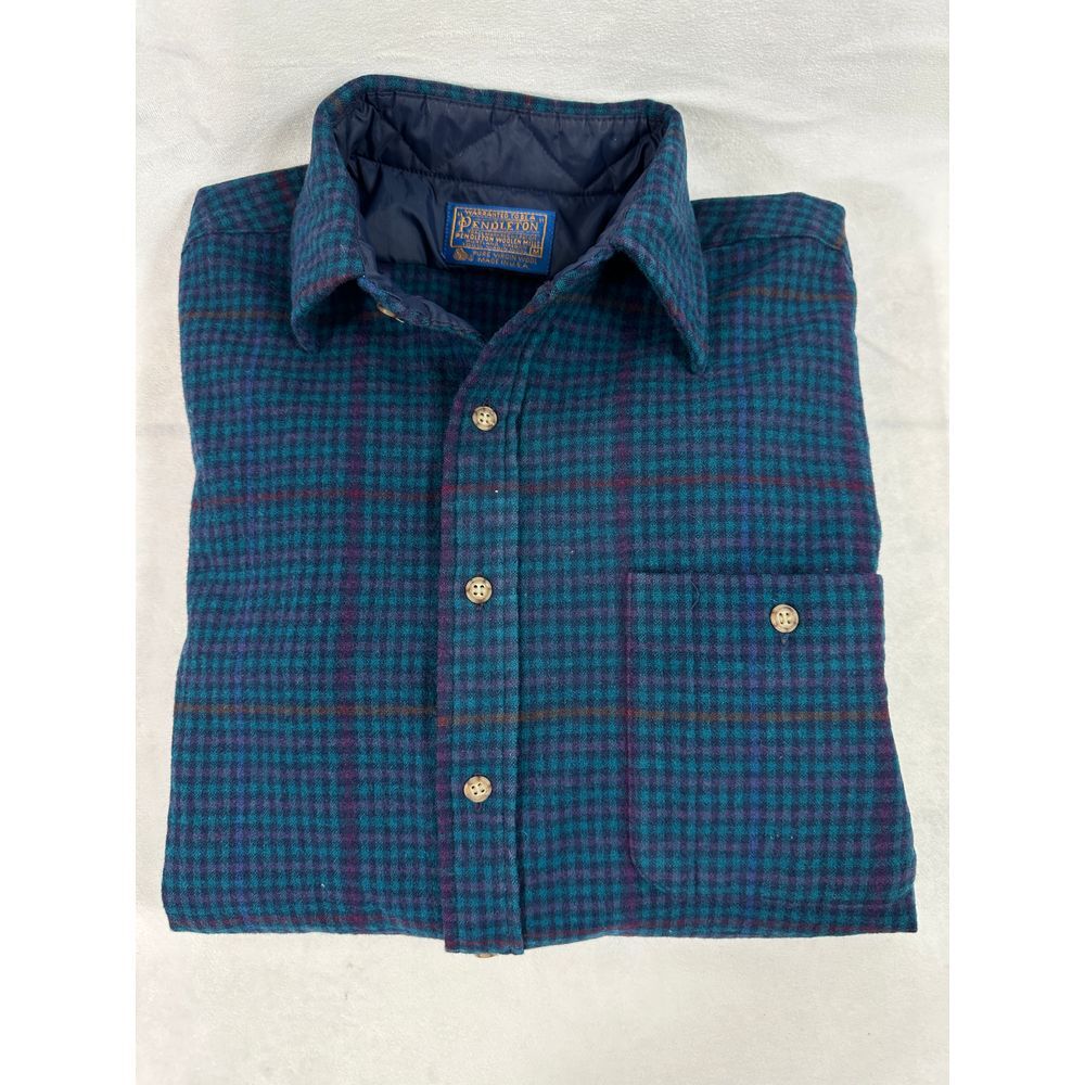 Pendleton 100% Wool Button Down Elbow Patch Trail… - image 6